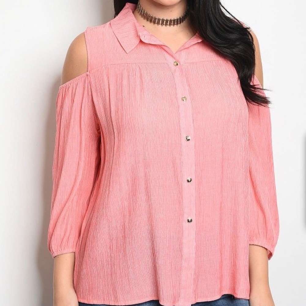 Long Sleeve Cold Shoulder Blouse